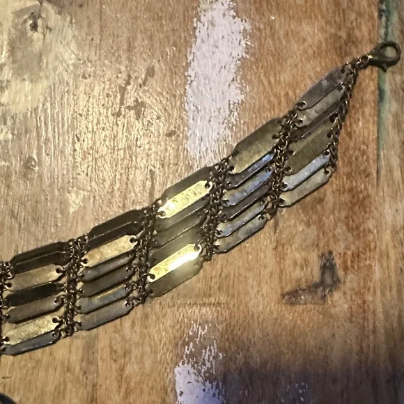 Free People vintage brass choker Necklace preowned - Picture 8 of 8